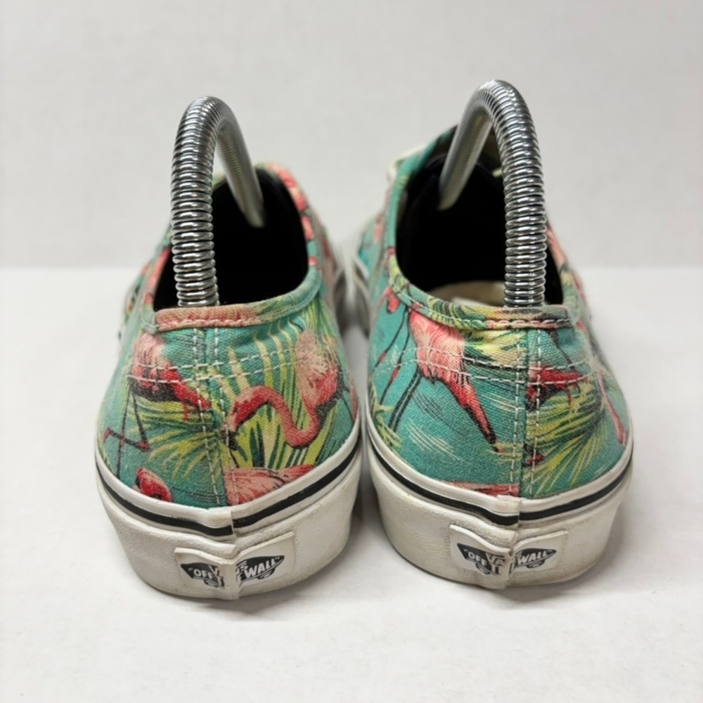 Vans Mens Authentic Canvas Teal Pink Flamingo Tropical Print M8 W9.5 Sneakers - Picture 8 of 12
